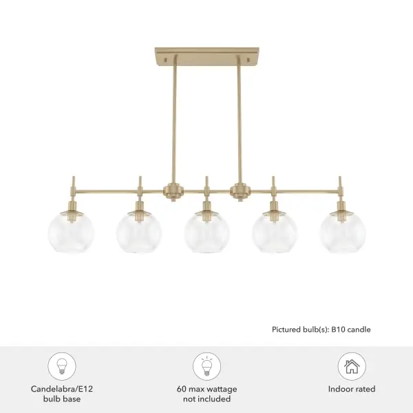 Xidane Five Light Linear Chandelier in Brushed Nickel - Image 9