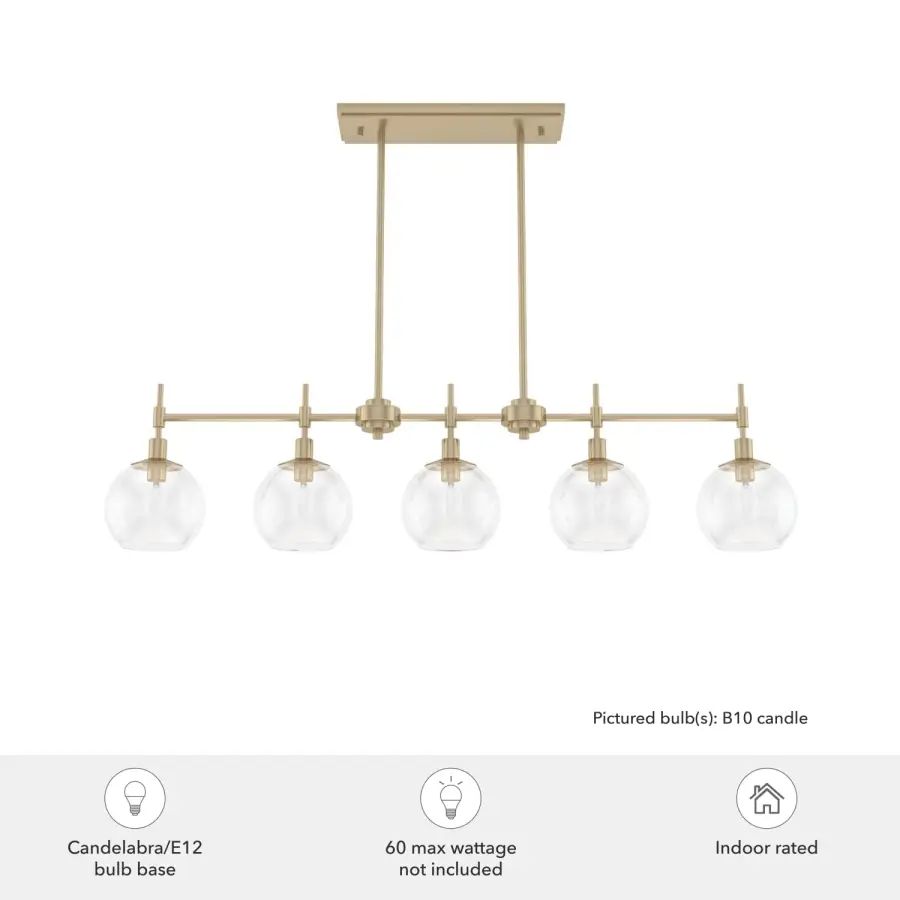Xidane Five Light Linear Chandelier in Brushed Nickel - Image 9