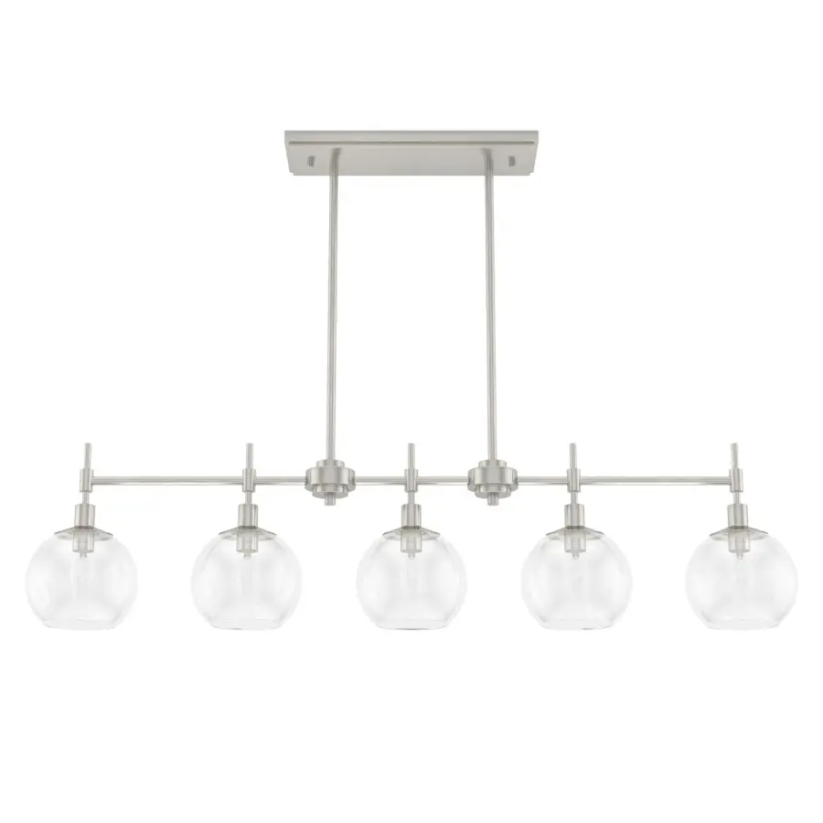Xidane Five Light Linear Chandelier in Brushed Nickel - Image 1