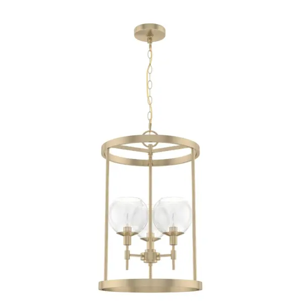 Delightfully designed, the Xidane small pendant will be a magnificent addition to your space. This trio of lights, each encapsulated in a globe and surrounded by a lovely metal frame, will dazzle your guests, and leave them stunned by the design. Make an impression by adding other fixtures from the Xidane collection throughout your home to elevate the glamour in all your spaces. Rated for indoor use only Requires 3 E12 bulbs. Bulbs not included. MADE FOR INDOORS: For use in indoor spaces like kitchens, bedrooms, living rooms, dining rooms, and entryways. BULB RECOMMENDATION: Maximum 60 W per light bulb or equivalent LED bulb. Bulbs not included. PICTURED HERE: Match our image using B10 Candle light bulbs. CUSTOMIZABLE HANGING OPTIONS: With the minimum required chain, the hanging length is 28 inches. When using all of the included chain, the maximum hanging length is 101 inches. WARRANTY: One-year limited warranty backed by the trusted experts at Hunter.