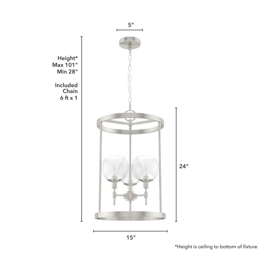 Xidane Three Light Pendant in Brushed Nickel - Image 4