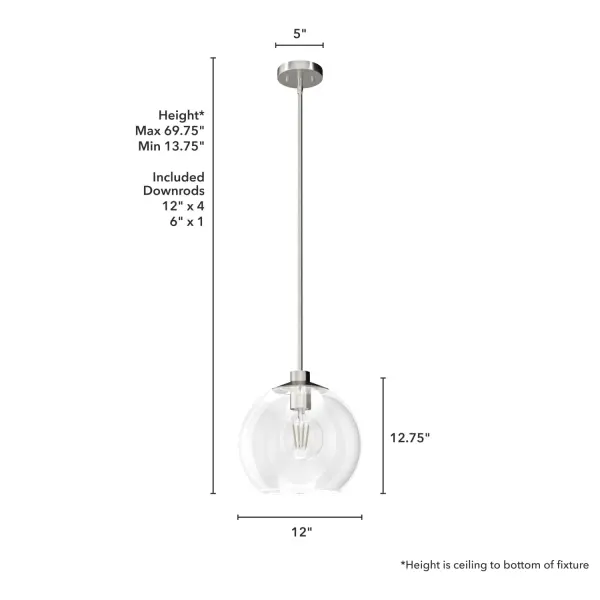 Xidane One Light Pendant in Brushed Nickel - Image 12
