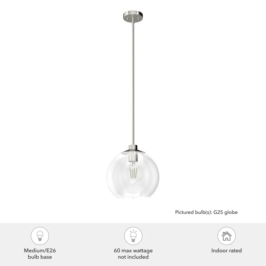 Xidane One Light Pendant in Brushed Nickel - Image 9