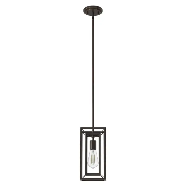 The charming and petite size of the Doherty mini pendant makes it perfect for any space. Add a few in a cluster over your dining space, or a line over your island, and elevate your modern aesthetic to the next level. Finish your design with other lights in the Doherty collection for a cohesive look throughout your home and tell a friend. Rated for indoor use only Requires 1 E26 bulbs. Bulbs not included. MADE FOR INDOORS: For use in indoor spaces like kitchens, bedrooms, living rooms, dining rooms, and entryways. BULB RECOMMENDATION: Maximum 60 W per light bulb or equivalent LED bulb. Bulbs not included. PICTURED HERE: Match our image using ST64 Edison light bulbs. CUSTOMIZABLE HANGING OPTIONS: With the minimum required downrod, the hanging length is 20 inches. When using all of the included downrod, the maximum hanging length is 68.25 inches. WARRANTY: One-year limited warranty backed by the trusted experts at Hunter.