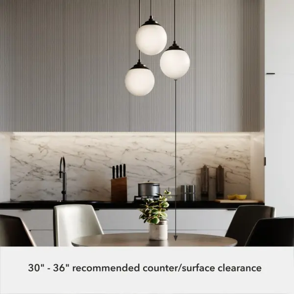 Hepburn Three Light Pendant in Matte Black - Image 5