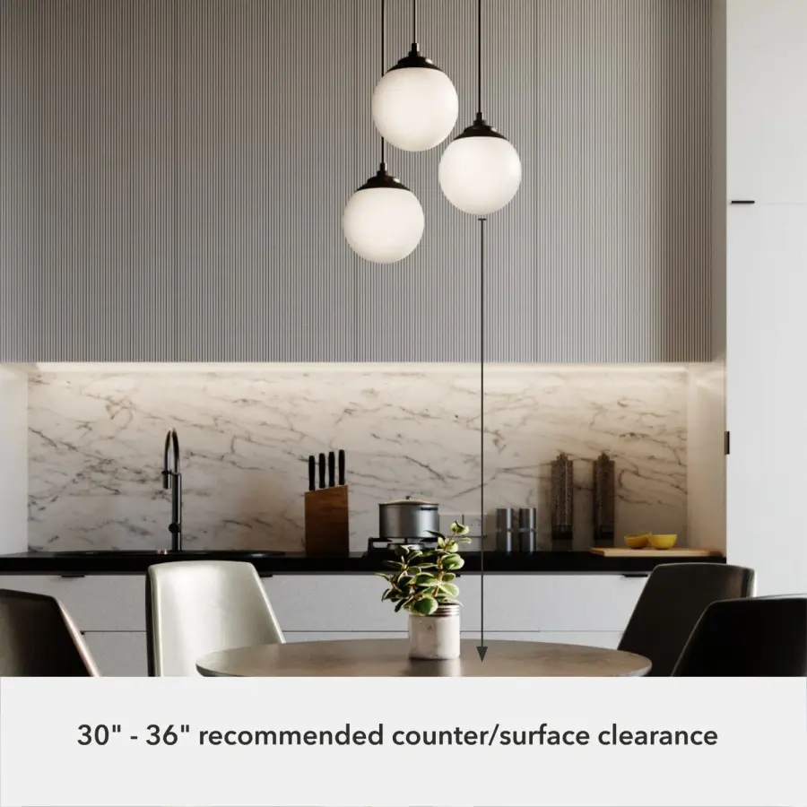 Hepburn Three Light Pendant in Matte Black - Image 5