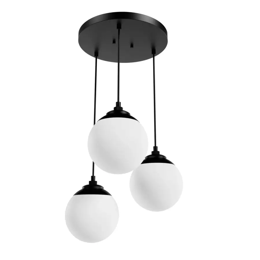 Hepburn Three Light Pendant in Matte Black - Image 7