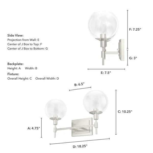 Xidane Two Light Bathroom Vanity in Brushed Nickel - Image 7