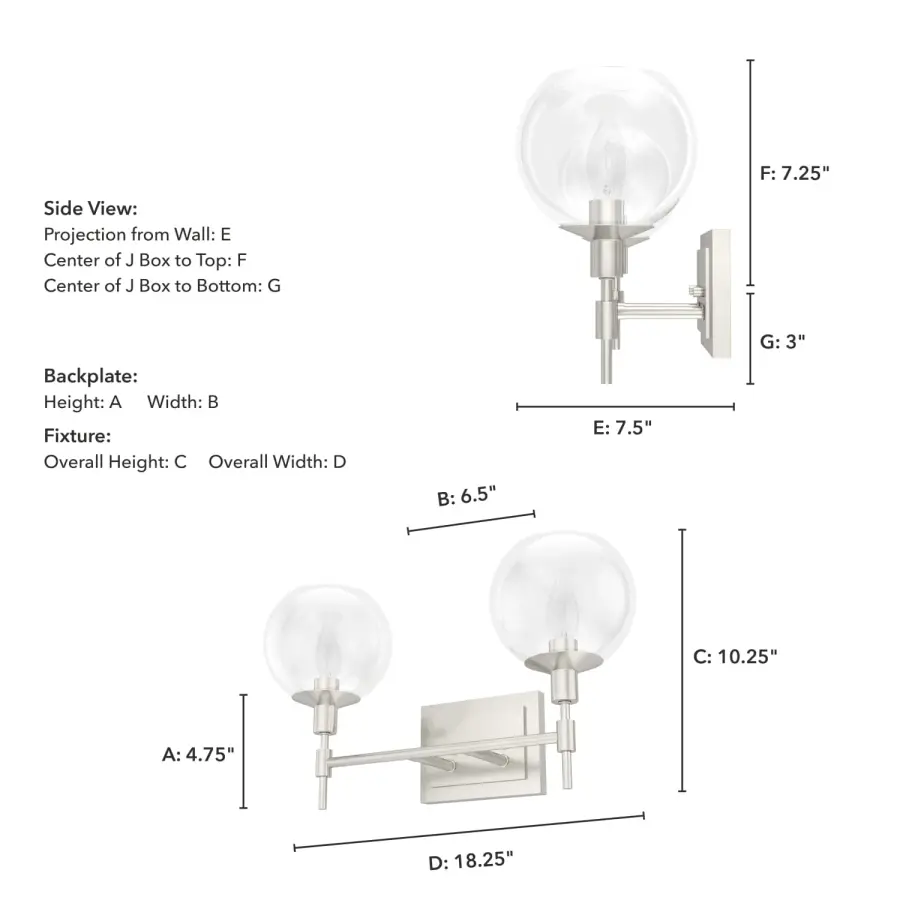 Xidane Two Light Bathroom Vanity in Brushed Nickel - Image 7