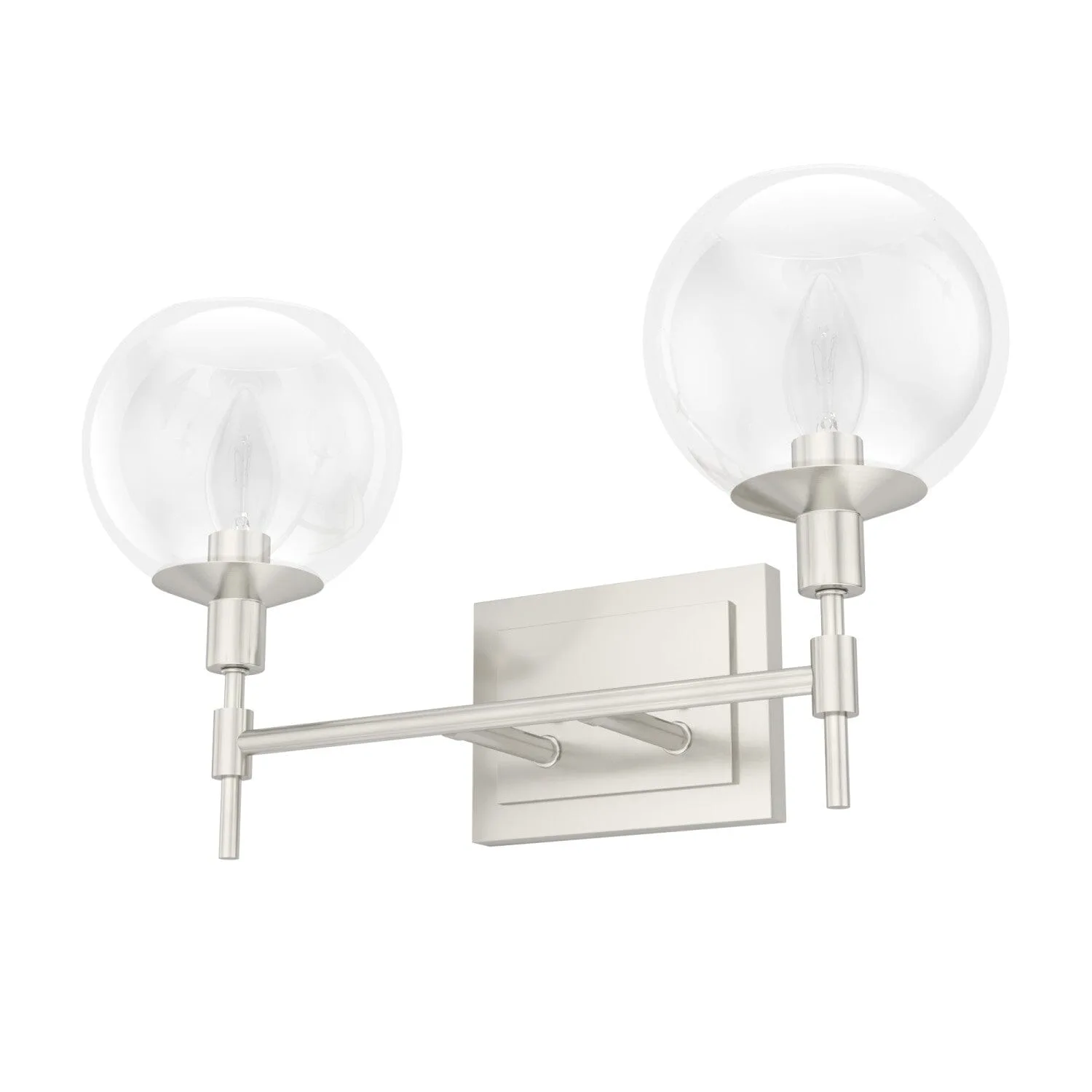 Xidane Two Light Bathroom Vanity in Brushed Nickel
