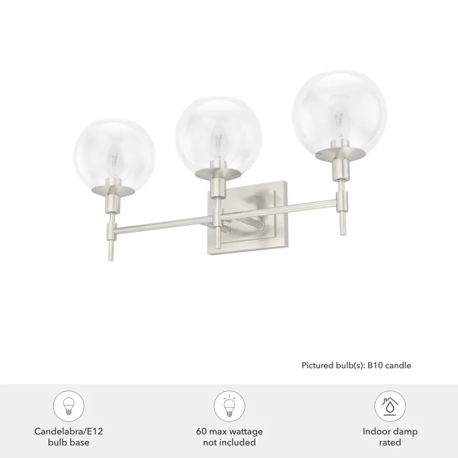 Xidane 3-Light Bathroom Vanity in Brushed Nickel - Image 7