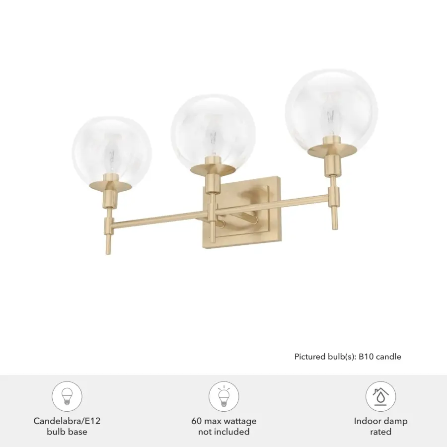 Xidane 3-Light Bathroom Vanity in Brushed Nickel - Image 8