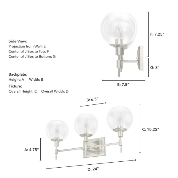 Xidane 3-Light Bathroom Vanity in Brushed Nickel - Image 10