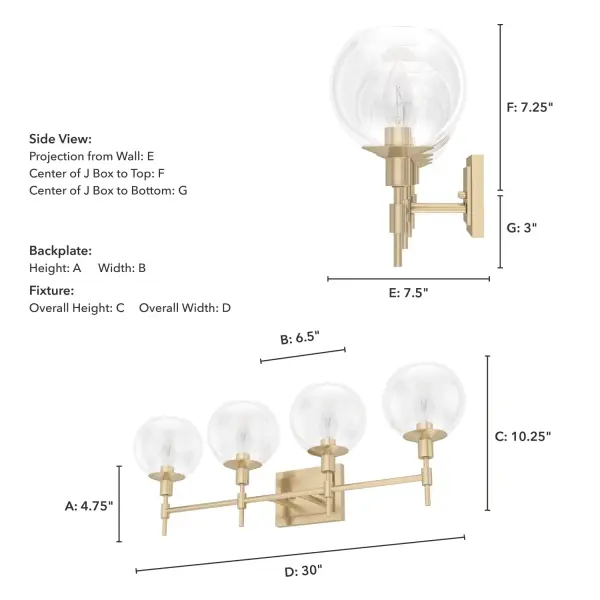 Xidane 4-Light Bathroom Vanity in Alturas Gold - Image 8