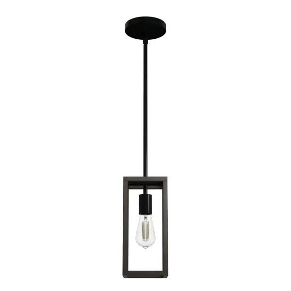 Modern and welcoming. The Squire Manor mini pendant will add shine to your day. A line of three or four over your countertop will bring a modern flair to your space. A little bit farmhouse a little bit minimal, this fixture is big on style. The Squire Manor collection is at home in any setting. Mix and match with fans from our ceiling fan collections to fully finish your space. Rated for indoor use only Requires 1 E26 bulbs. Bulbs not included. MADE FOR INDOORS: For use in indoor spaces like kitchens, bedrooms, living rooms, dining rooms, and entryways. BULB RECOMMENDATION: Maximum 60 W per light bulb or equivalent LED bulb. Bulbs not included. PICTURED HERE: Match our image using ST64 Edison light bulbs. CUSTOMIZABLE HANGING OPTIONS: With the minimum required downrod, the hanging length is 19.25 inches. When using all of the included downrod, the maximum hanging length is 67.25 inches. WARRANTY: One-year limited warranty backed by the trusted experts at Hunter.