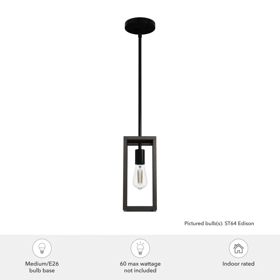 Squire Manor One Light Pendant in Matte Black - Image 3