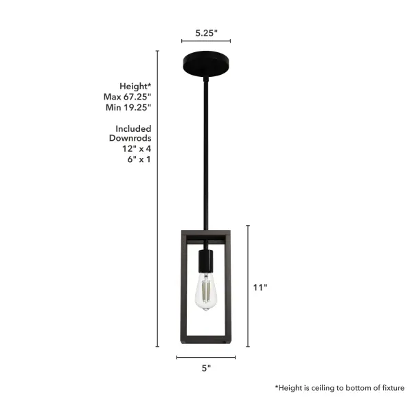 Squire Manor One Light Pendant in Matte Black - Image 4