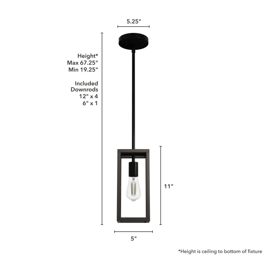 Squire Manor One Light Pendant in Matte Black - Image 4