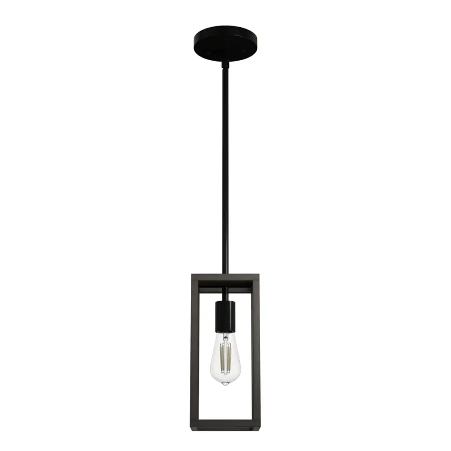 Squire Manor One Light Pendant in Matte Black - Image 7