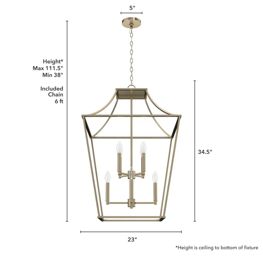 Laurel Ridge Eight Light Pendant in Alturas Gold - Image 7