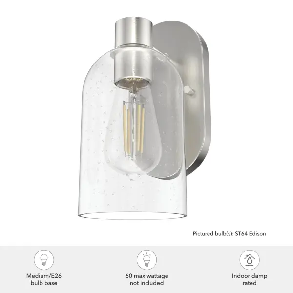 Lochemeade One Light Wall Sconce in Brushed Nickel - Image 6