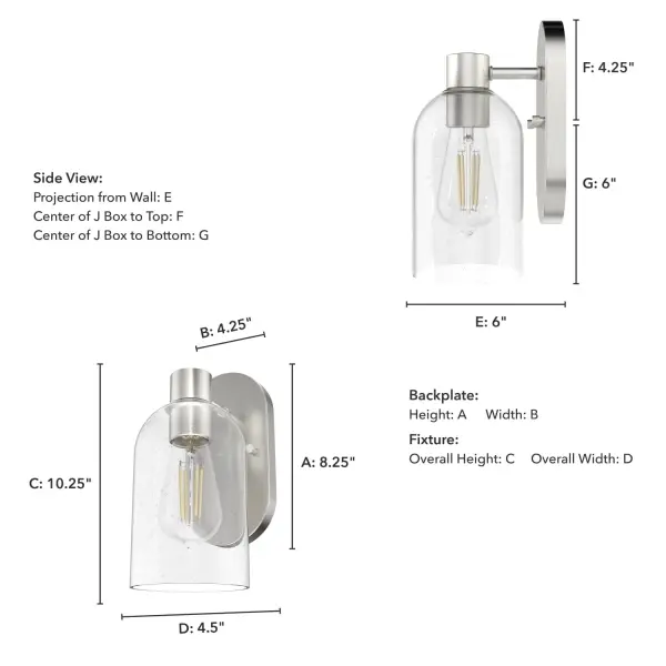 Lochemeade One Light Wall Sconce in Brushed Nickel - Image 8