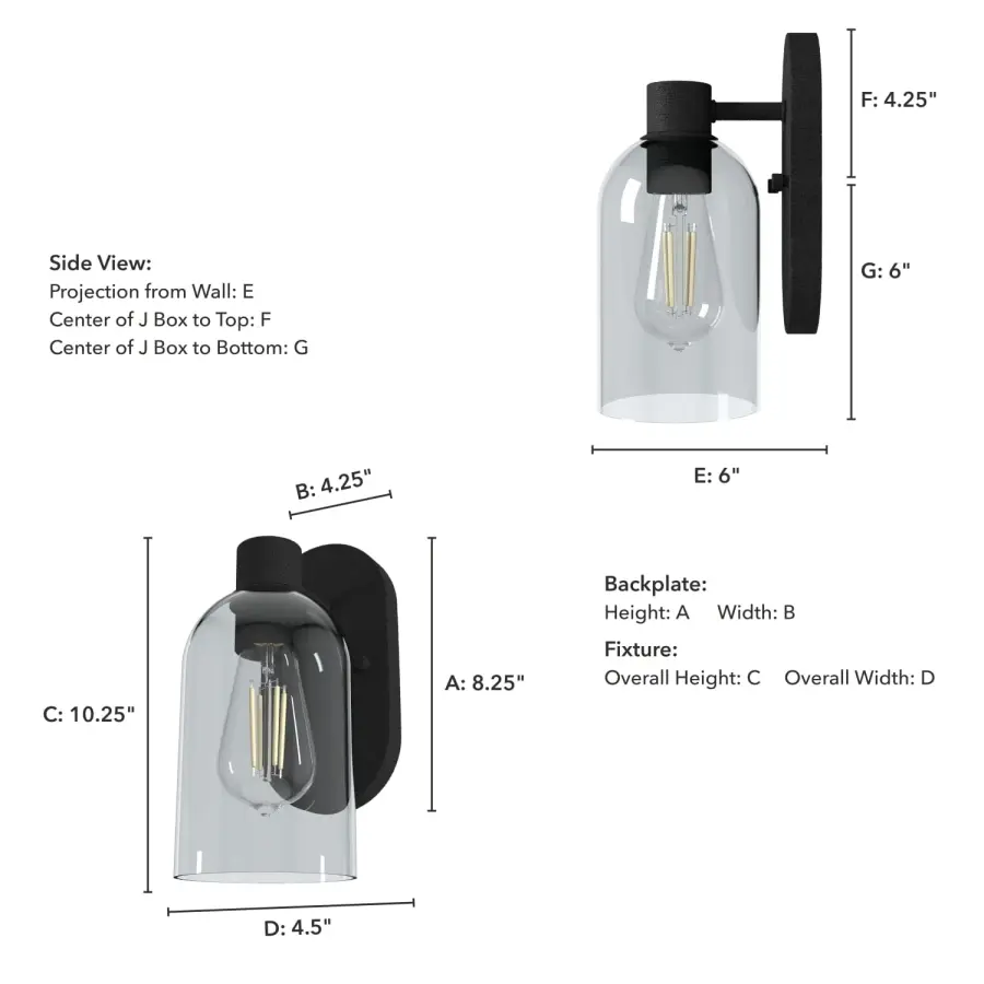 Lochemeade One Light Wall Sconce in Natural Black Iron - Image 4