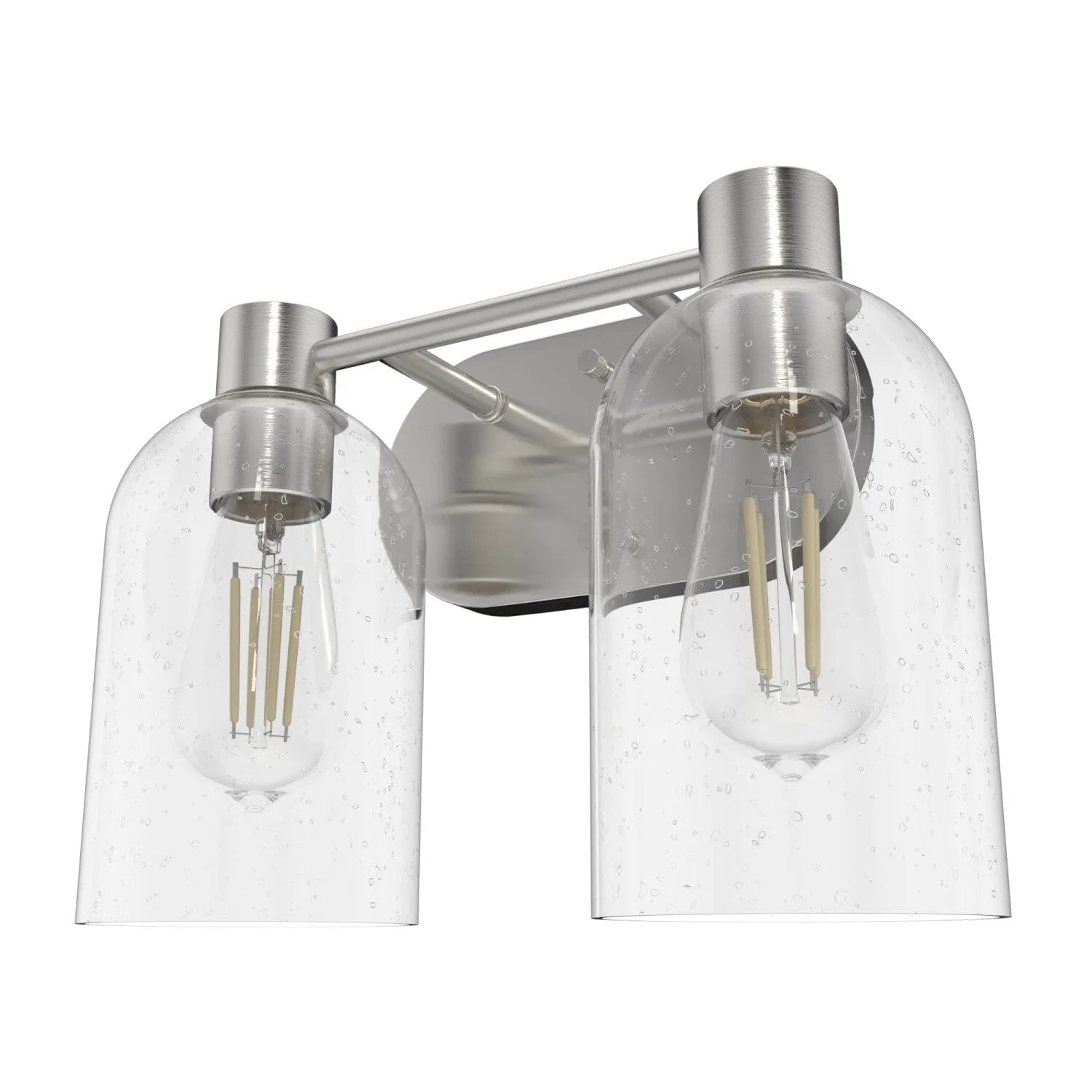 Lochemeade Two Light Bathroom Vanity in Brushed Nickel