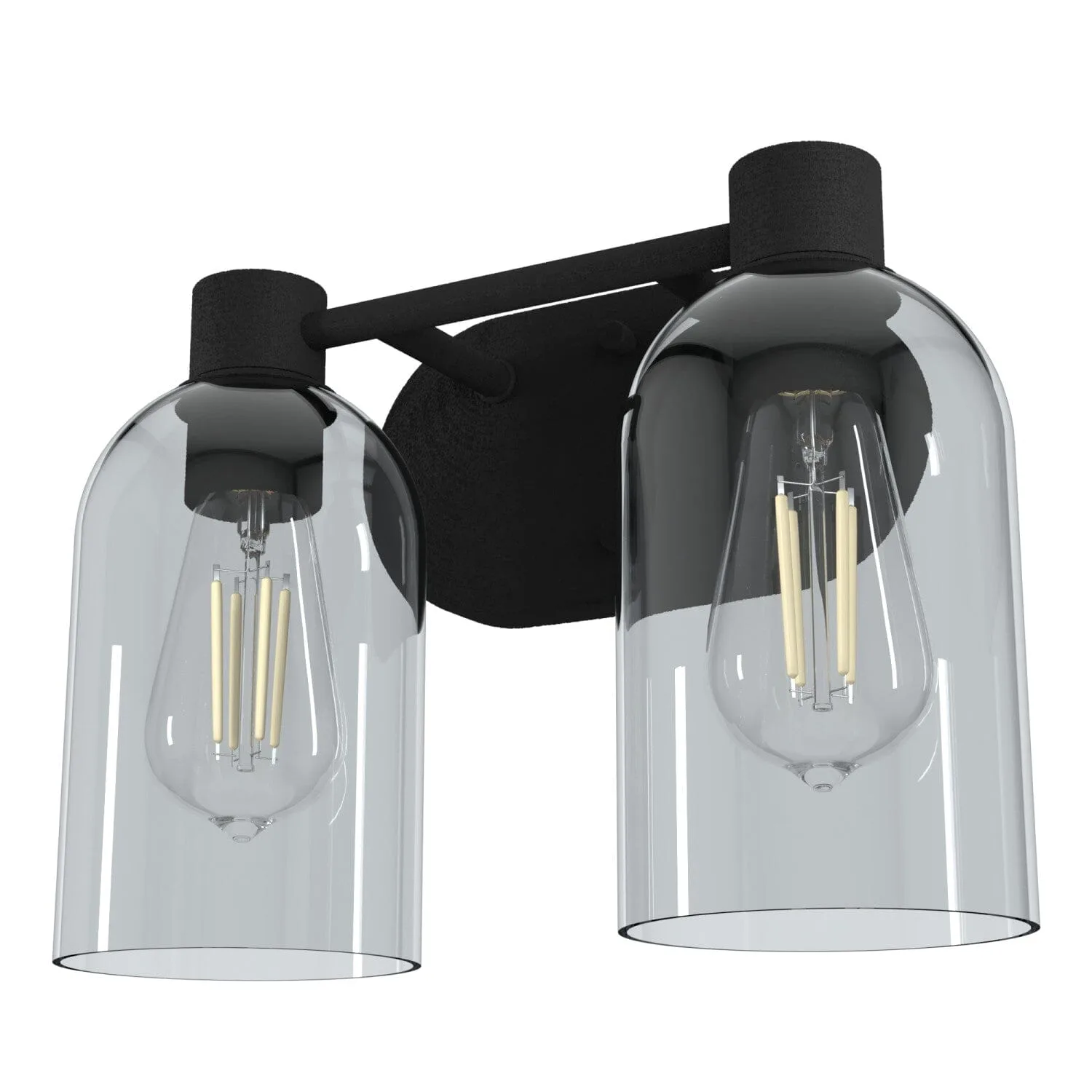 Lochemeade Two Light Bathroom Vanity in Natural Black Iron
