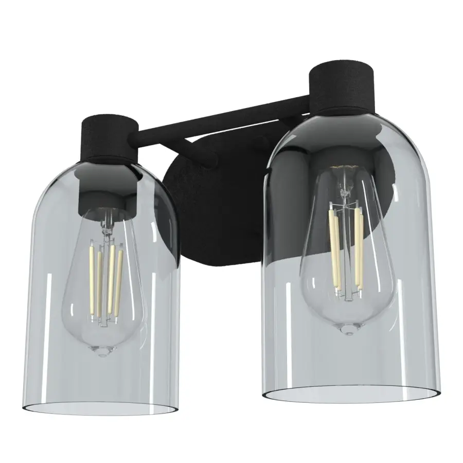 Lochemeade Two Light Bathroom Vanity in Natural Black Iron - Image 6
