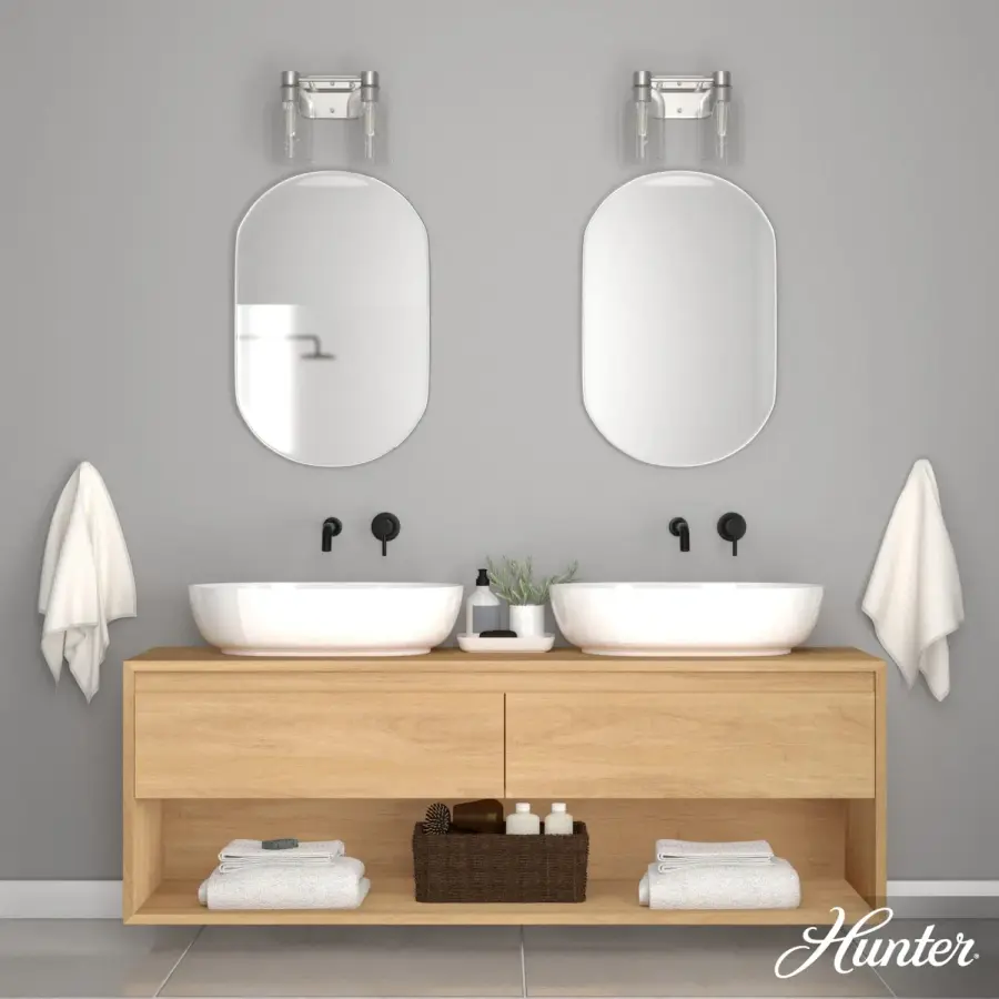 Lochemeade Two Light Bathroom Vanity in Brushed Nickel - Image 3