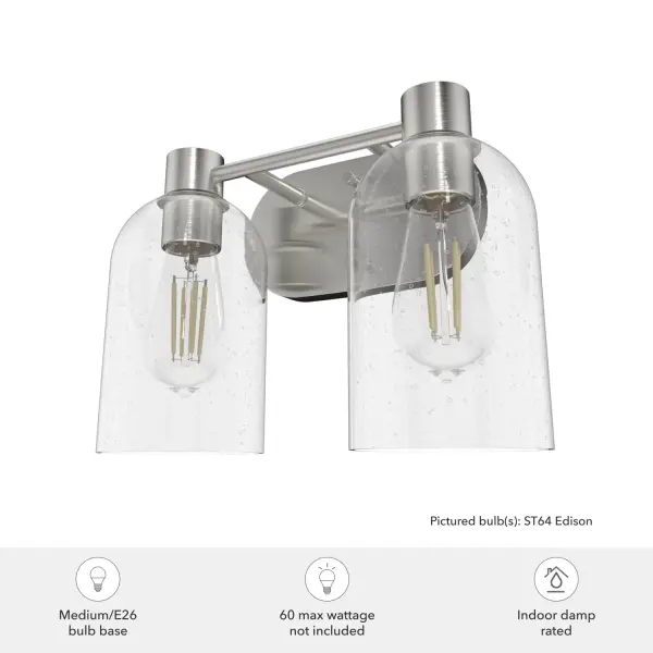 Lochemeade Two Light Bathroom Vanity in Brushed Nickel - Image 5