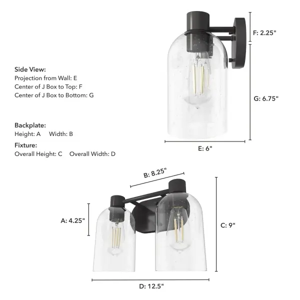 Lochemeade Two Light Bathroom Vanity in Brushed Nickel - Image 8