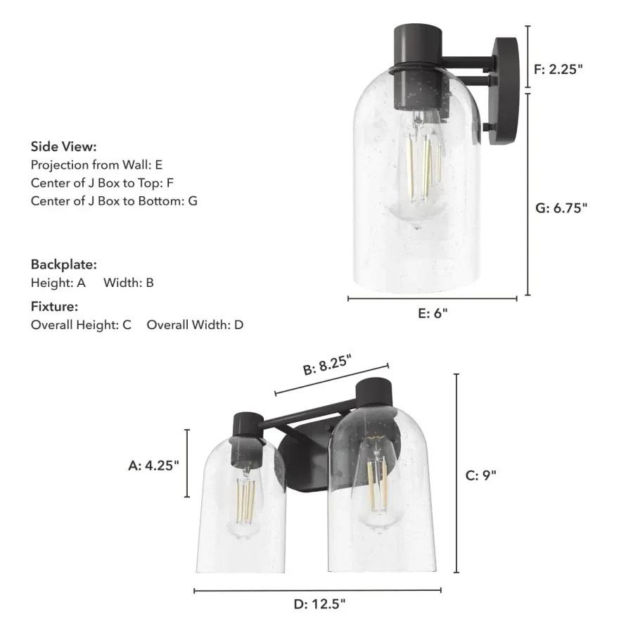 Lochemeade Two Light Bathroom Vanity in Brushed Nickel - Image 8
