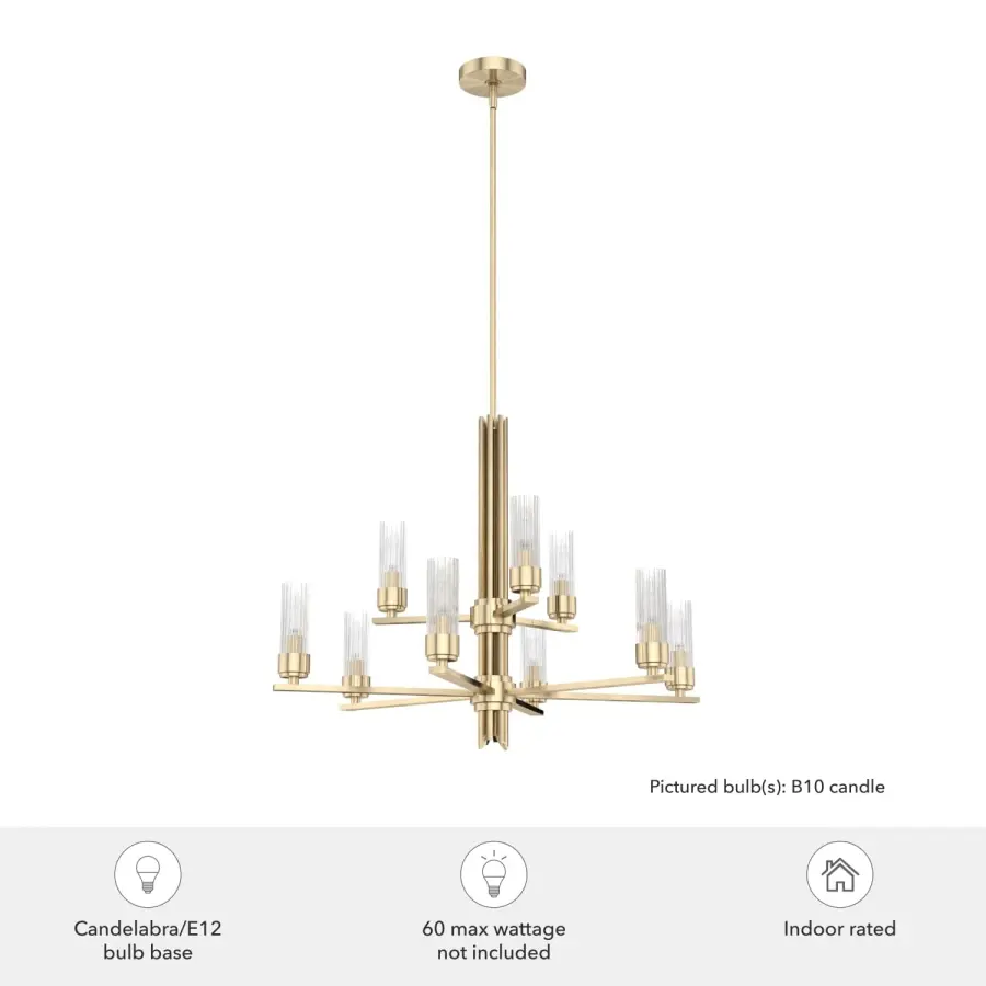 Gatz Nine Light Chandelier in Alturas Gold - Image 3