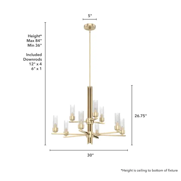 Gatz Nine Light Chandelier in Alturas Gold - Image 4