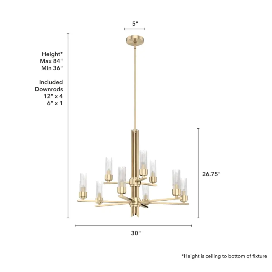 Gatz Nine Light Chandelier in Alturas Gold - Image 4