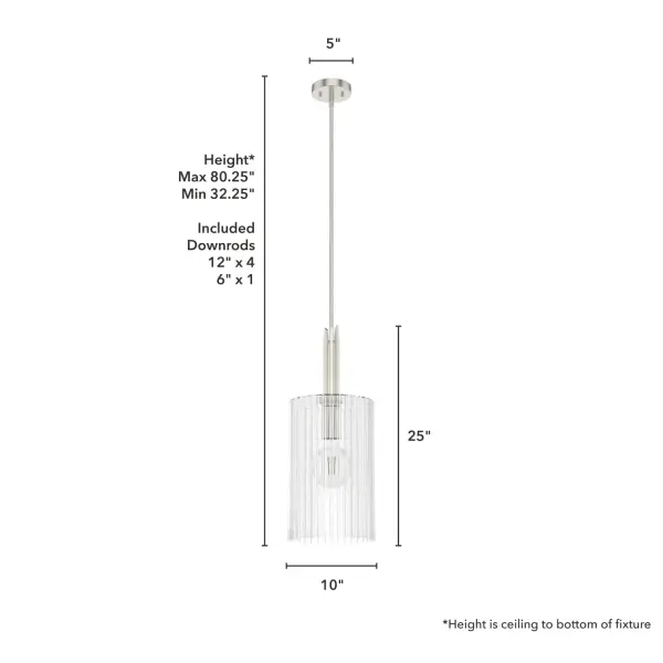 Gatz One Light Pendant in Brushed Nickel - Image 12