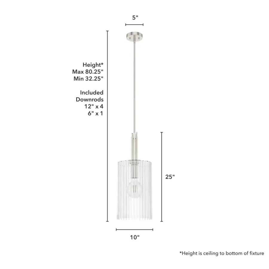 Gatz One Light Pendant in Brushed Nickel - Image 12