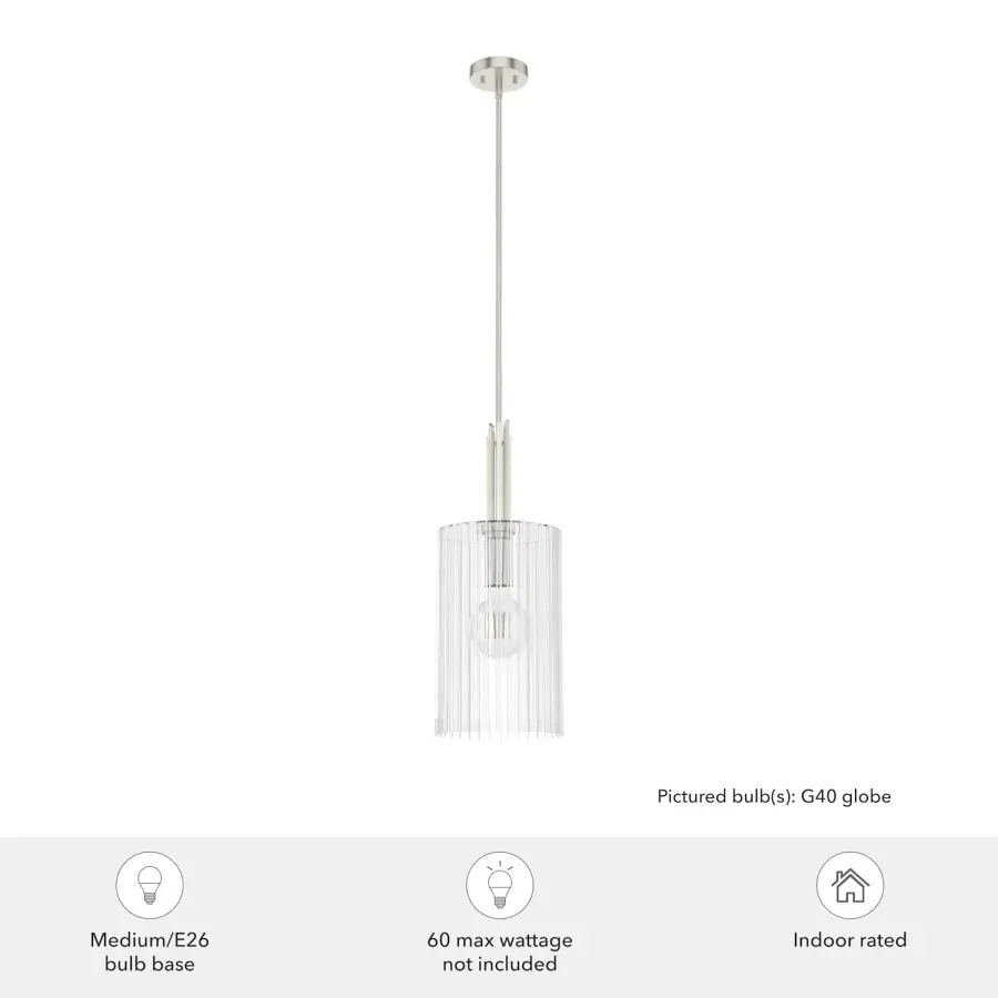 Gatz One Light Pendant in Brushed Nickel - Image 9