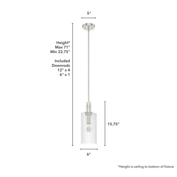 Gatz One Light Mini Pendant in Brushed Nickel - Image 12