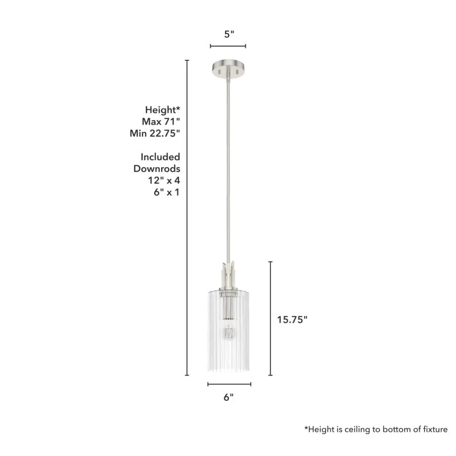 Gatz One Light Mini Pendant in Brushed Nickel - Image 12