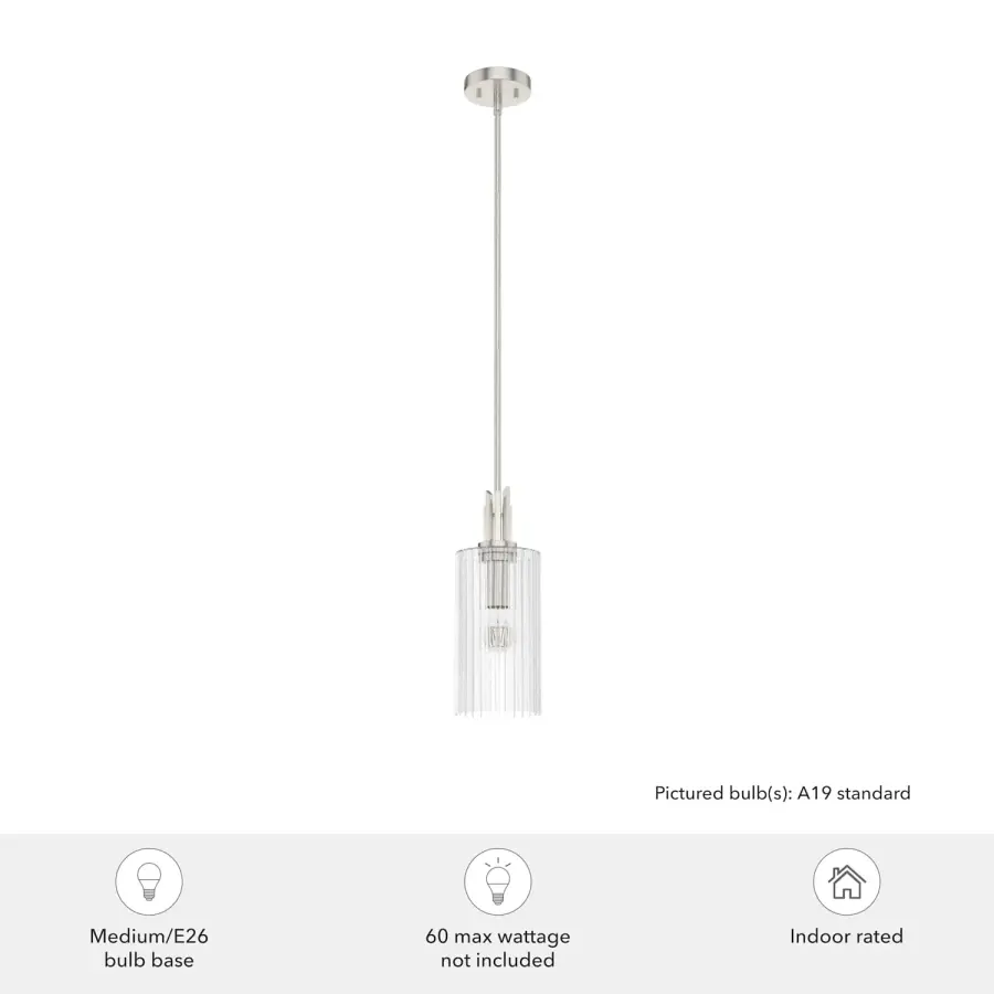 Gatz One Light Mini Pendant in Brushed Nickel - Image 9