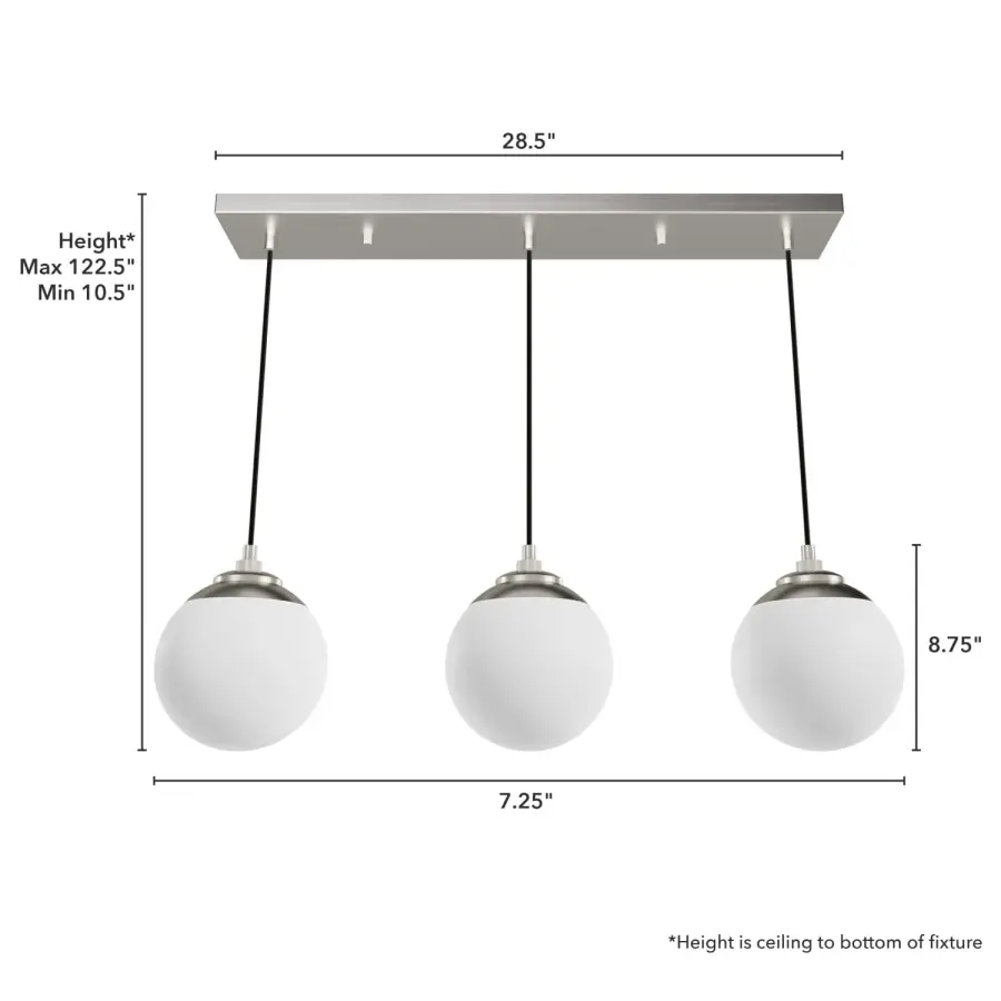 Hepburn Three Light Linear Pendant in Brushed Nickel - Image 4