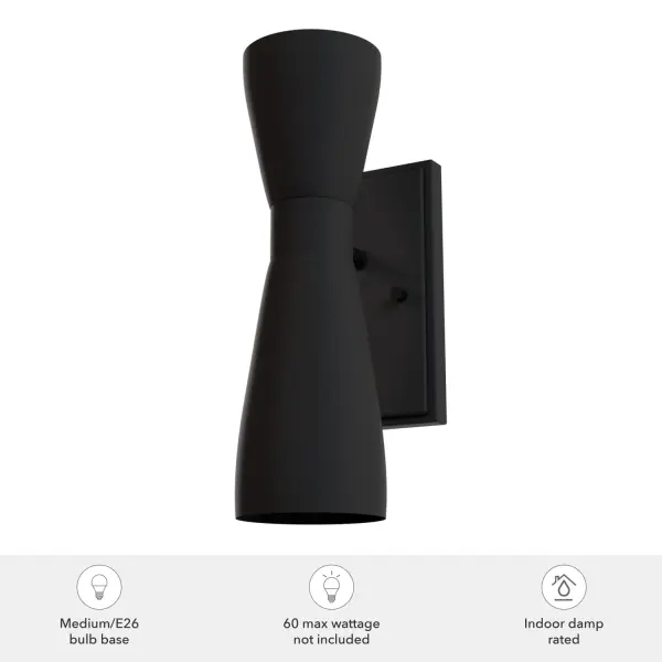 Zola Two Light Wall Sconce in Matte Black - Image 5