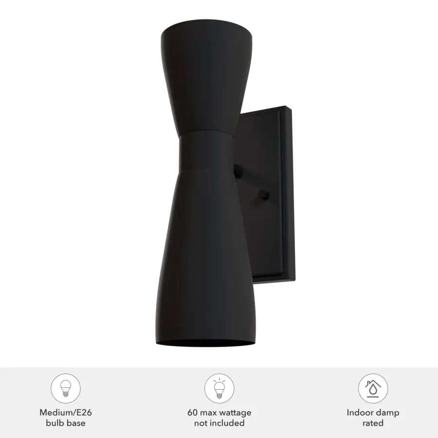 Zola Two Light Wall Sconce in Matte Black - Image 5