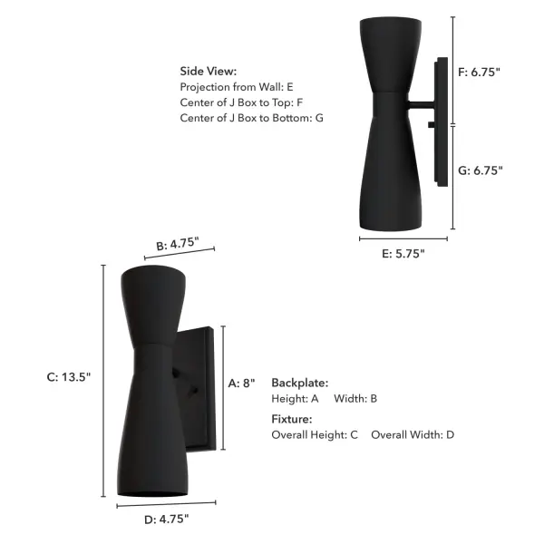 Zola Two Light Wall Sconce in Matte Black - Image 6