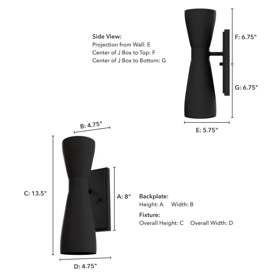 Zola Two Light Wall Sconce in Matte Black - Image 6