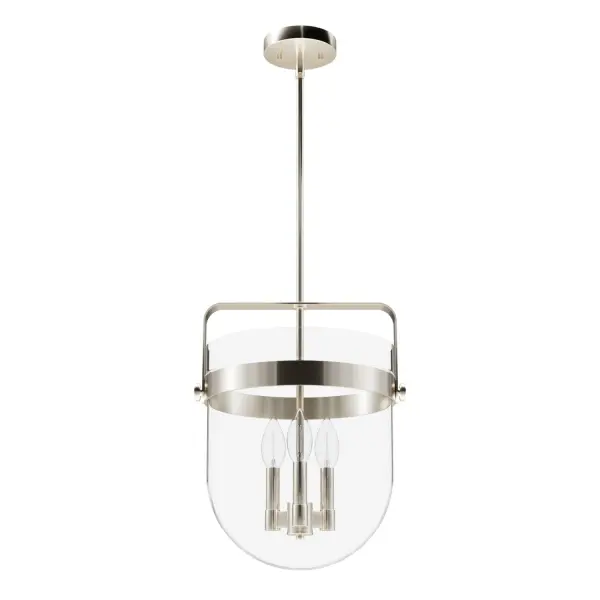 The Karloff 3 light Pendant will be a perfect fit for your space. Whether your tastes lean towards contemporary, traditional, or farmhouse, this fixture blends seamlessly with your design. The metal rod holds three lights suspended above the bell-shaped glass, giving clear and beautiful light to your space. Rated for indoor use only Requires 3 E12 bulbs. Bulbs not included. MADE FOR INDOORS: For use in indoor spaces like kitchens, bedrooms, living rooms, dining rooms, and entryways. BULB RECOMMENDATION: Maximum W per light bulb or equivalent LED bulb. Bulbs not included. PICTURED HERE: Match our image using B10 Candle light bulbs. CUSTOMIZABLE HANGING OPTIONS: With the minimum required downrod, the hanging length is 26 inches. When using all of the included downrod, the maximum hanging length is 74 inches. WARRANTY: One-year limited warranty backed by the trusted experts at Hunter.