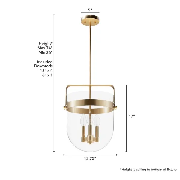 Karloff Three Light Pendant in Textured Rust - Image 11